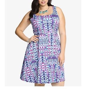 Torrid Ikat Print Skater Dress